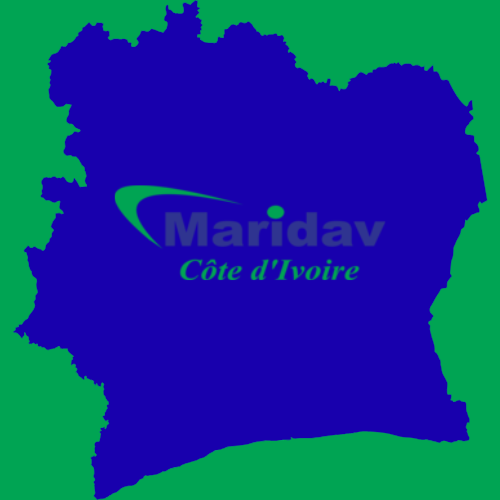 Carte de la Côte d'Ivoire — réseau de points de vente MARIDAV